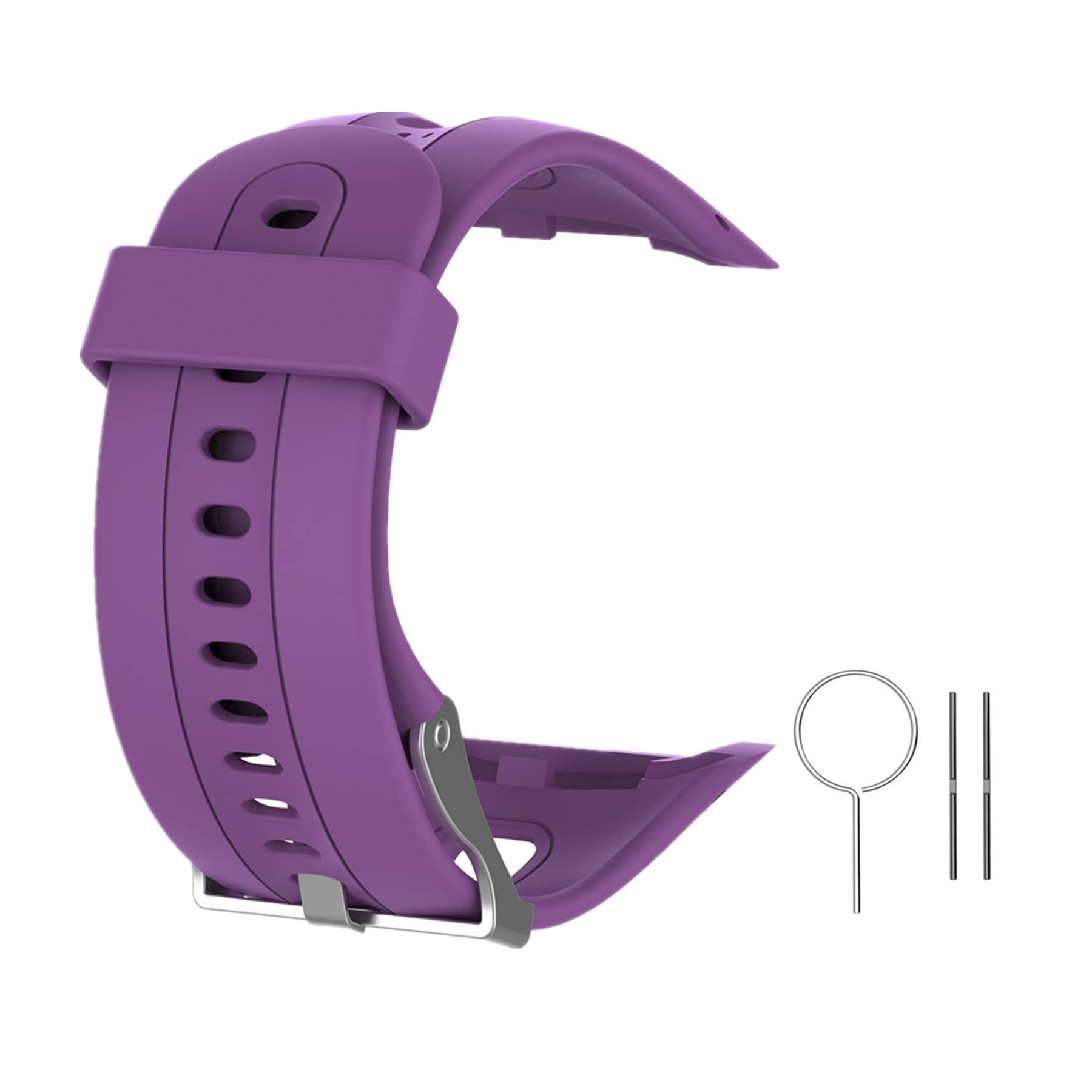 Muovrto Strap for Garmin Forerunner 10, Unisex Silicone Replacement Band Watch Strap Sport Watchband for Garmin Forerunner 15 (Purple, S/Women size)