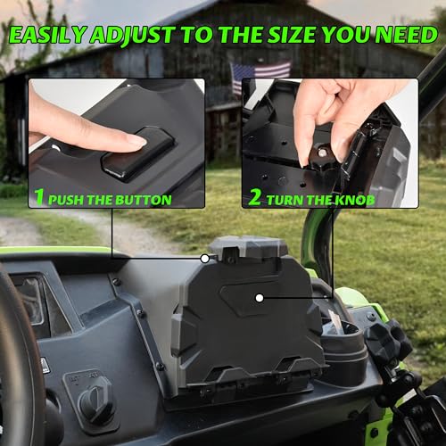 Image of SAUTVS Electronic Device Tablet Phone Holder Compatible with Honda Pioneer 520 2021-2026 / Pioneer 500 2015-2023 Accessories, Adjustable Navigator GPS Tablet Phone Mount with Extra Storage Box