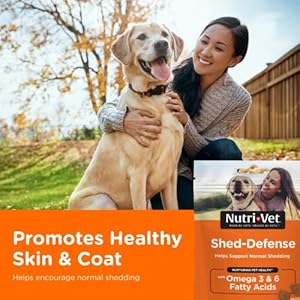 Nutri-Vet Shed Defense Soft Chews for Dogs – Supports Normal Shedding and Healthy Coat – 60 Soft Chews , 5.3 Ounce