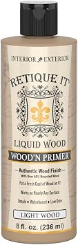 Retique It Woodn Primer - Paint it then stain it - Stainable Wood Fiber Paint Light Wood, Small