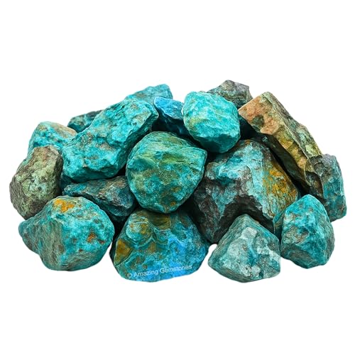 Image of Amazing Gemstone Chrysocolla Shattuckite Raw Crystals and Healing Stones, Natural Rocks for Tumbling - DIY Raw Stones and Crystals, 2 Pieces