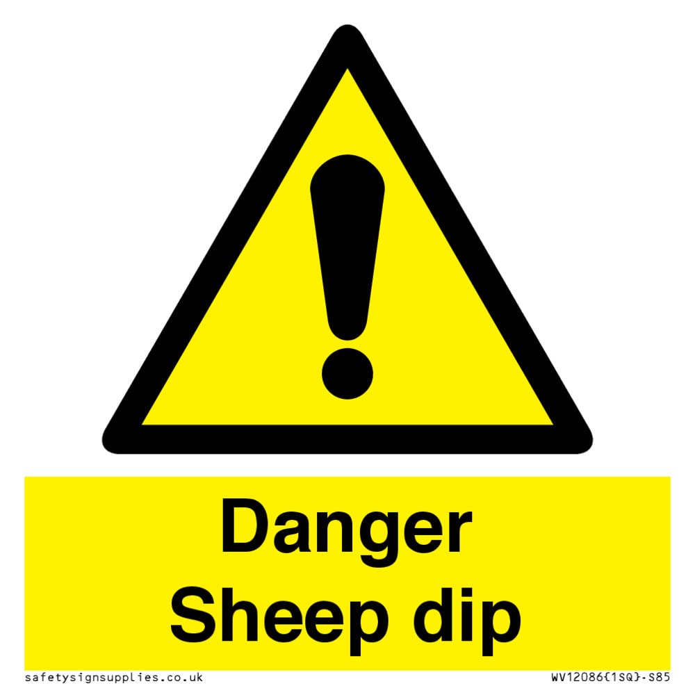 Danger Sheep dip Sign - 85x85mm - S85