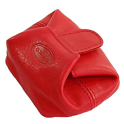 Branco kleines Geldsäckchen Mini Geldbörse Leder Münzbörse Minibörse Geldbeutel GoBago (Rot)