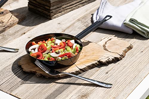 Foto von Riess, 0565-025 Bauernpfanne 26, CLASSIC - HOTEL PROFI SCHWARZ/BLAU, Durchmesser 26 cm, Höhe 4.6 cm, Emaille, schwarz/blau, Induktion