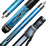 Tai ba cues Pool Cue Pool Stick with Case, 13mm Tip, 58', Hardwood Canadian Maple Professional Billiard Stick 19,20,21 Oz (Selectable)-Blue, Red, Green Pool Cue Stick