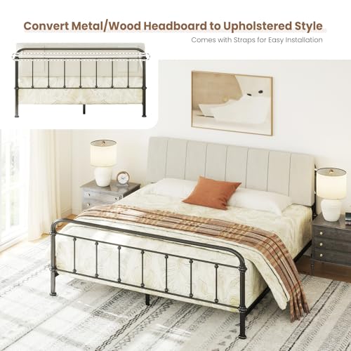 Liiwepo King Size Headboard Only-No Assembly, Upholstered Headboard King Size Linen Fabric Modern Style Headboards Extra-Thick, Beige by Liiwepo - Image 4