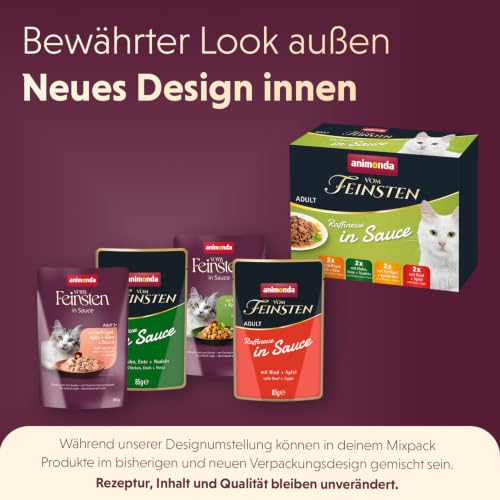 animonda Vom Feinsten Adult Katzenfutter nass in Sauce Mixpack (8 x 85g)