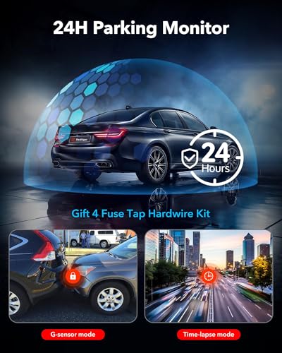 Image of REDTIGER F7NP Dash Cam 4K Front and Rear, Dual Dash Cam for Car,Night Vision Car Cam, Built-in GPS WIFI,32GB Card Included, 3.18 inch IPS Display, 170 Wide View, WDR, 24H Parking Monitor