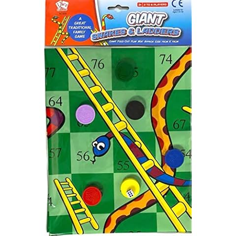 P Store PaulStore Giant Snakes & Ladders Game Traditional Indoor Out Family Kids Activity Toy Gift (Snakes & Ladders) Cover
