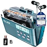 platine cassette audio vintage PORTABILITÉ ULTIME : le KLIM K7 est doté d'une prise d'écouteurs de 3,5 mm et d'écouteurs de haute qualité inclus ! Profitez de votre musique partout grâce à ce lecteur de cassettes léger et portable, parfait pour les trajets quotidiens, les voyages ou simplement pour écouter vos morceaux préférés à l'extérieur.
