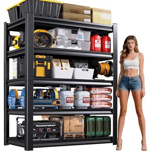72 H 5-Tier Adjustable Garage Storage Shelves