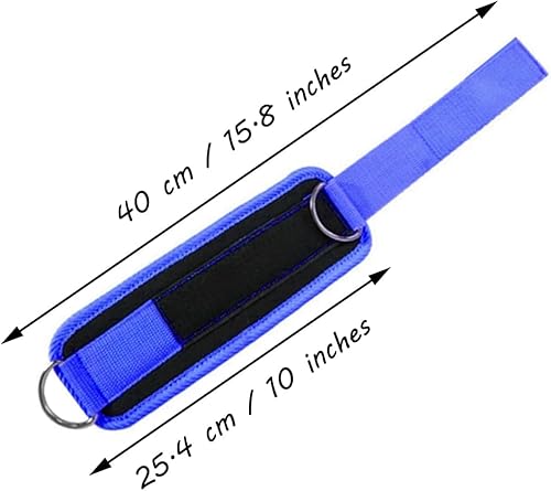 Vista 23 de Correas de tobillo, bandas de resistencia para el tobillo, muñequeras, correas acolchadas, correas ajustables, anillo en D para máquina de cable