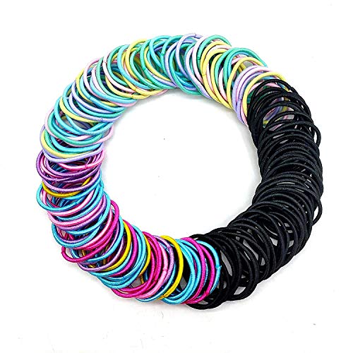 300 Pack Baby Hair Ties, Hair Bands Fashion Girls Hair Ties，Colorful Mini Hair Ties Elastic Hair Bands for Kids（Multicolor）