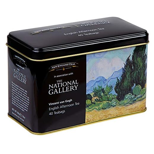 The National Gallery Van Gogh Wheatfield Tea Tin with 40 English Afternoon Teabags