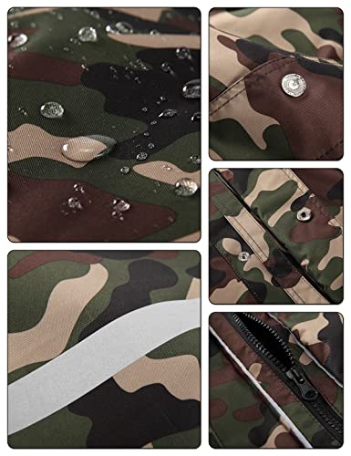 Icreek TW-006 Raincoat Waterproof Long Rain Jacket Lightweight Rainwear Reflective With Packable Hood For Men Women Adults thumb #3