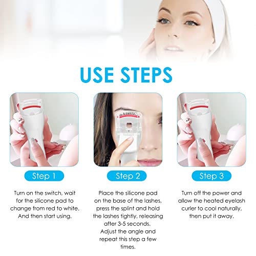 Heated Eyelash Curlers, Rechargeable Electric Eyelash Curler, Professional Long-Lasting Lash Curler With Flexible Silicone Pad, Quick & Natural, Best Gifts For Women #TOP5