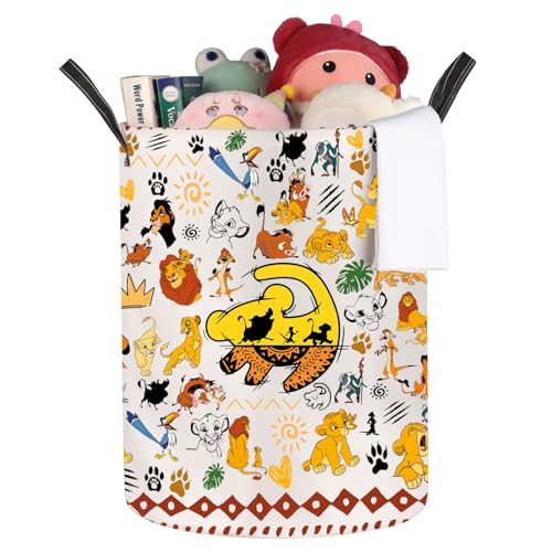 Image of JNIAP Lion Lover Laundry Baskets Lion Lover Gift Pumbaa Storage Basket Cartoon Animal Gift Magical Kingdom Laundry Hamper(Lion LB)