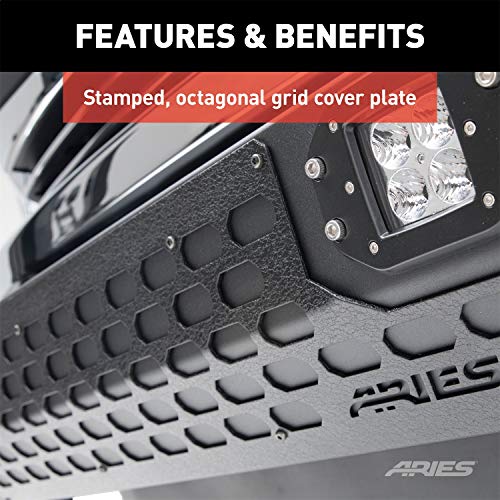 Image of ARIES 2165102 AdvantEDGE Black Aluminum Truck Bull Bar with Lights, Select Ram 1500