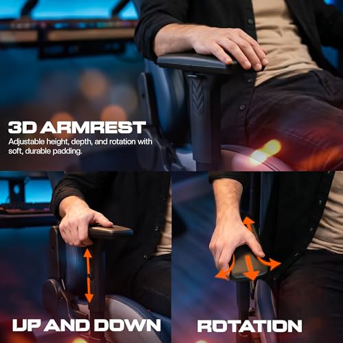 Image of BAYBEE Drogo Racer Pro Ergonomic Gaming Chair with Footrest, Breathable Fabric, Adjustable Seat & 3D Arm Rest | Head & Massager Lumbar Support Pillow | Home & Office Chair with Full Recline (Blue)