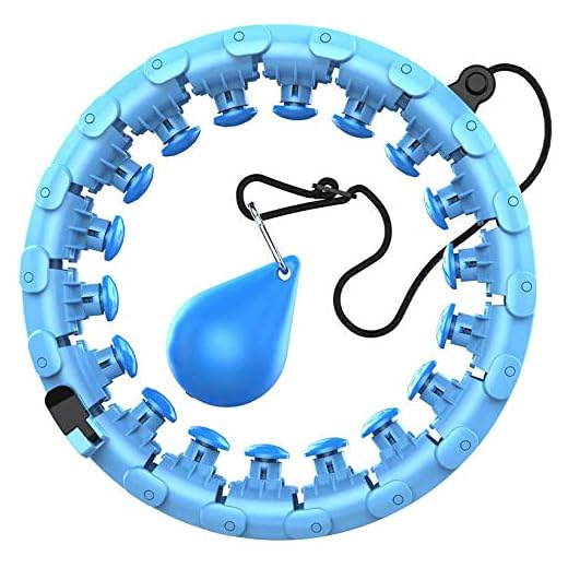 Surcult Smart Hoola Hoop with Auto-Spinning Hoop,360Degrees Massage No Fall with Soft Gravity Ball for Adults Thin Waist for Home Workout,Weight Loss,Keep Fit (Blue)