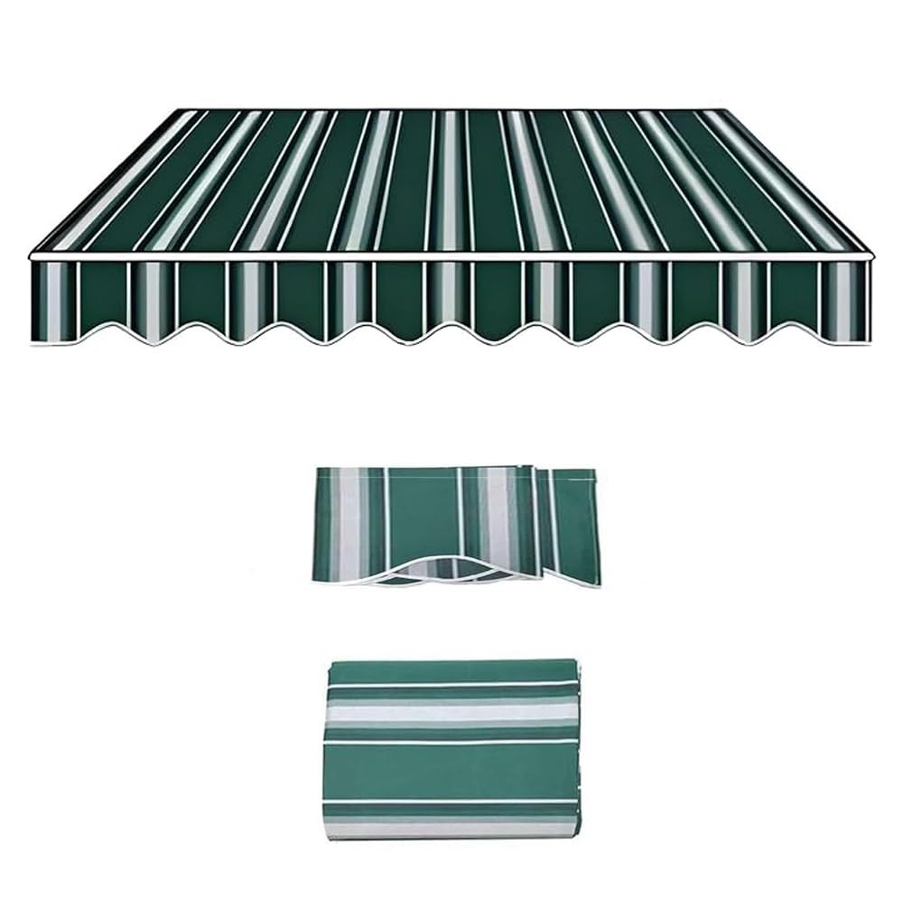 Toile de rechange rétractable 3x1,5m | Rénovez votre auvent de terrasse usé vert