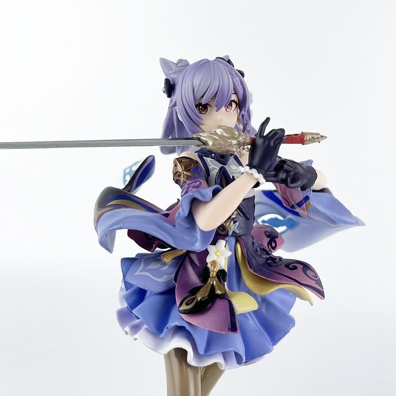 Keqing Action Figure 24 Cm - Statuina PVC Di Personaggio Anime, Collezionabile Per Scrivania E Regalo