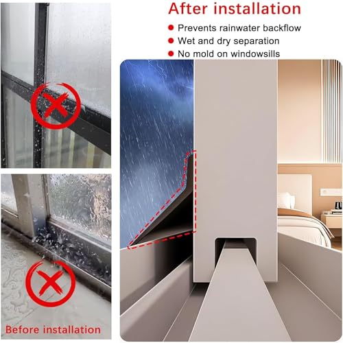 Protector de lluvia para ventanas en goma duradera de alta resistencia 4