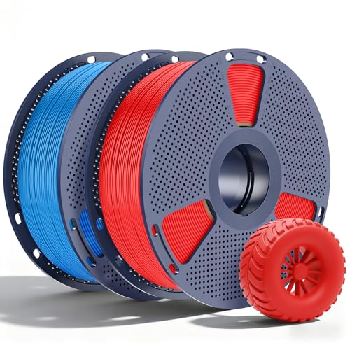 Image of SUNLU TPU 95A Flexible 3D Printing Filament 1.75mm, Red+Blue 2-Pack | Soft TPU,Easy Printing,1kg Spool (2.2 lbs),Dimensional Accuracy + /- 0.03mm, Fit Most FDM Printer