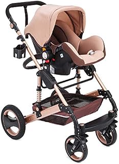 Happybuy 3 in 1 Stroller Foldable Luxury Baby Stroller Anti-Shock Springs High View