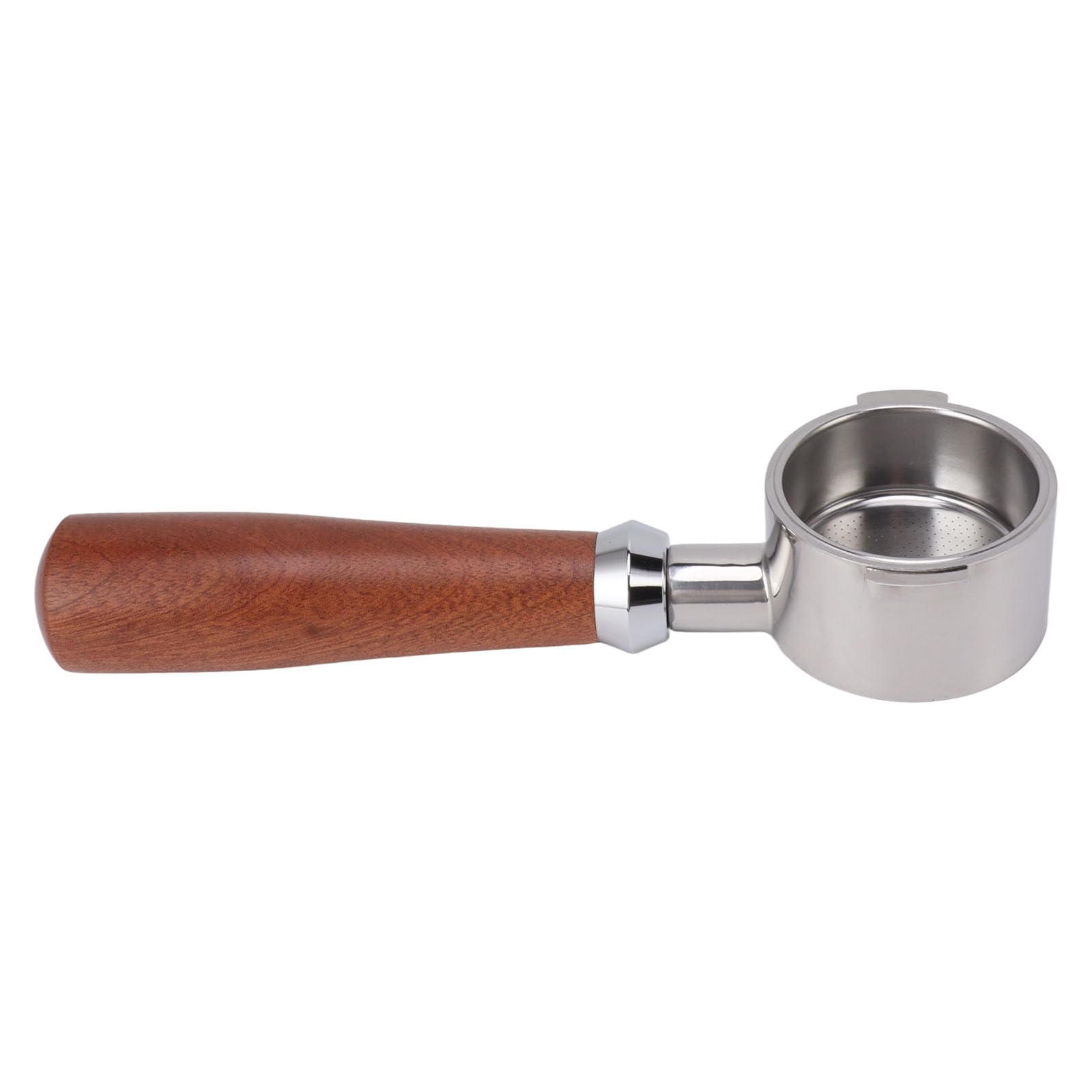 51 Mm Portafiltro senza fondo, cestino e manico Redwood per macchina da caffè, portafiltro, 2 orecchie, 2 orecchie, in acciaio inox