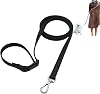 Hands Free Dog Leash, 4-7.5 FT PVC Waterproof Multifunctional Dog Leash Adjustable Lengths for Handless Walking Training Running with Cross Body, Over Shoulder, Waist and Belt Leash Black
