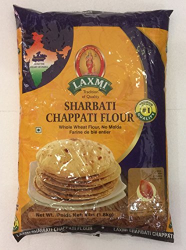 Laxmi Brand All-Natural Sharbati Chappati Flour, 4lb Bag