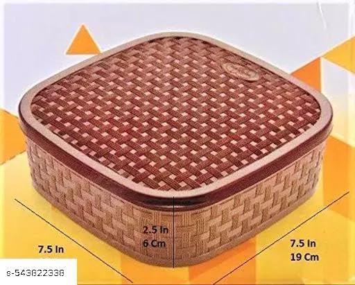 Image of Madhav Spice Box, Plastic Square 7 Sections Multipurpose Masala Rangoli Dabba Box Set (Brown) 1 Piece Spice Set (Plastic)(1PIS + MASLA Box) /106 KP2382