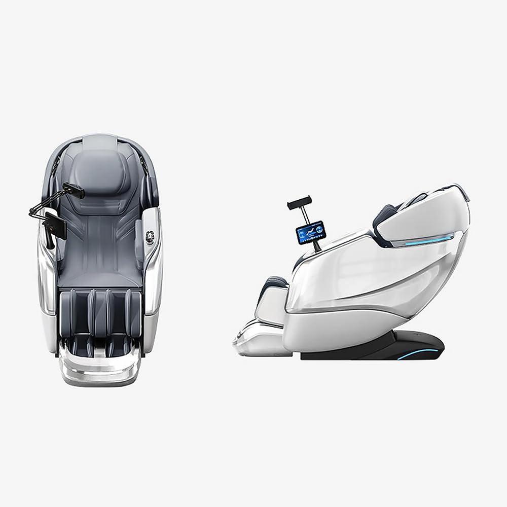 Generisch Poltrona massaggiante 4D per tutto il corpo, con funzione riscaldante, massaggio profondo, adatta per tutto il corpo, binari Bluetooth SL【G6】 (bianco)