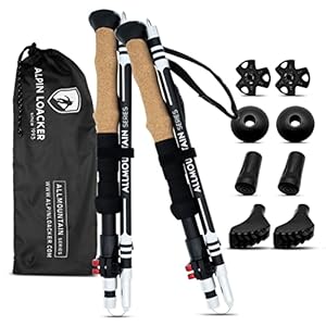 Alpin Loacker Wanderstöcke faltbar Aluminium mit Korkgriff I Leichte Nordic Walking Stöcke Damen und Herren für…