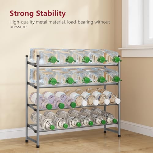 Image of Tajsoon Expandable Shoe Rack for Closet 4 Tier, 29 inch-41 inchAdjustable & Stackable Shoe Shelf Storage, Metal Shoe Rack Organizer for Front Door Entrance, Closet, Garage, Entryway, Grey