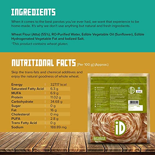 Image of iD 100% Authentic Wheat Parota, 400g