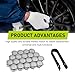 Bawkars 20 PCS Lug Nut Covers, 21mm Bolt Cover Caps with Removal Tool, Hexagonal Plastic Dustproof Wheel Nut Rim Cover, Universal for Most Cars Lug Nut Caps (Silver #21mm)