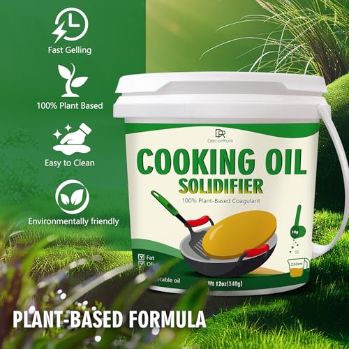 Cooking Oil Solidifier Powder 340g, Plant-Based Frying Away Oil Disposal, Vegetable Oil for Clean up Kitchen Oil Stains - Image 3