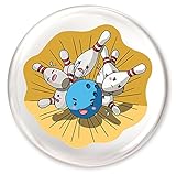Anstecknadel, Bowling-Design, groß, 75 mm, Geschenk – Geburtstag – Weihnachten – Strumpffüller