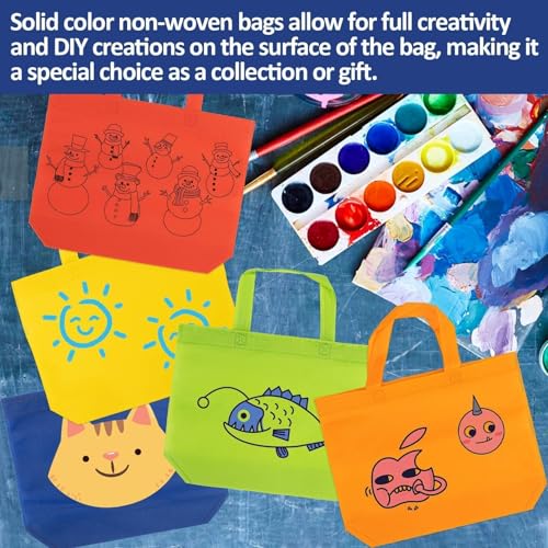 MAQIHAN-Non-Woven-Party-Favor-Bags-Colorful-Reusable-Bags-Non-Woven-10-Pack-Solid-Color-Reusable-Tote-Bags-Bulk-With-Handles-Nonwoven-Reusable-Grocery-Bags-For-Christmas-Gifts-Celebrations