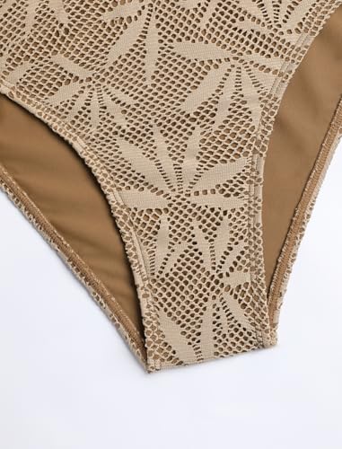 Image of ZAFUL Women's Tie Back Padded High Cut Bralette Bikini Set Two Piece Swimsuit