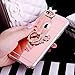 Produktbild iPhone 8 Plus Hülle,KunyFond Glitzer Spiegel Silikon Hülle TPU Bling Glänzend Diamant Strass Schutzhülle mit Ring Stand Holder Mirror Case Handyhülle Schale für iPhone 8 Plus/7 Plus - Roségold