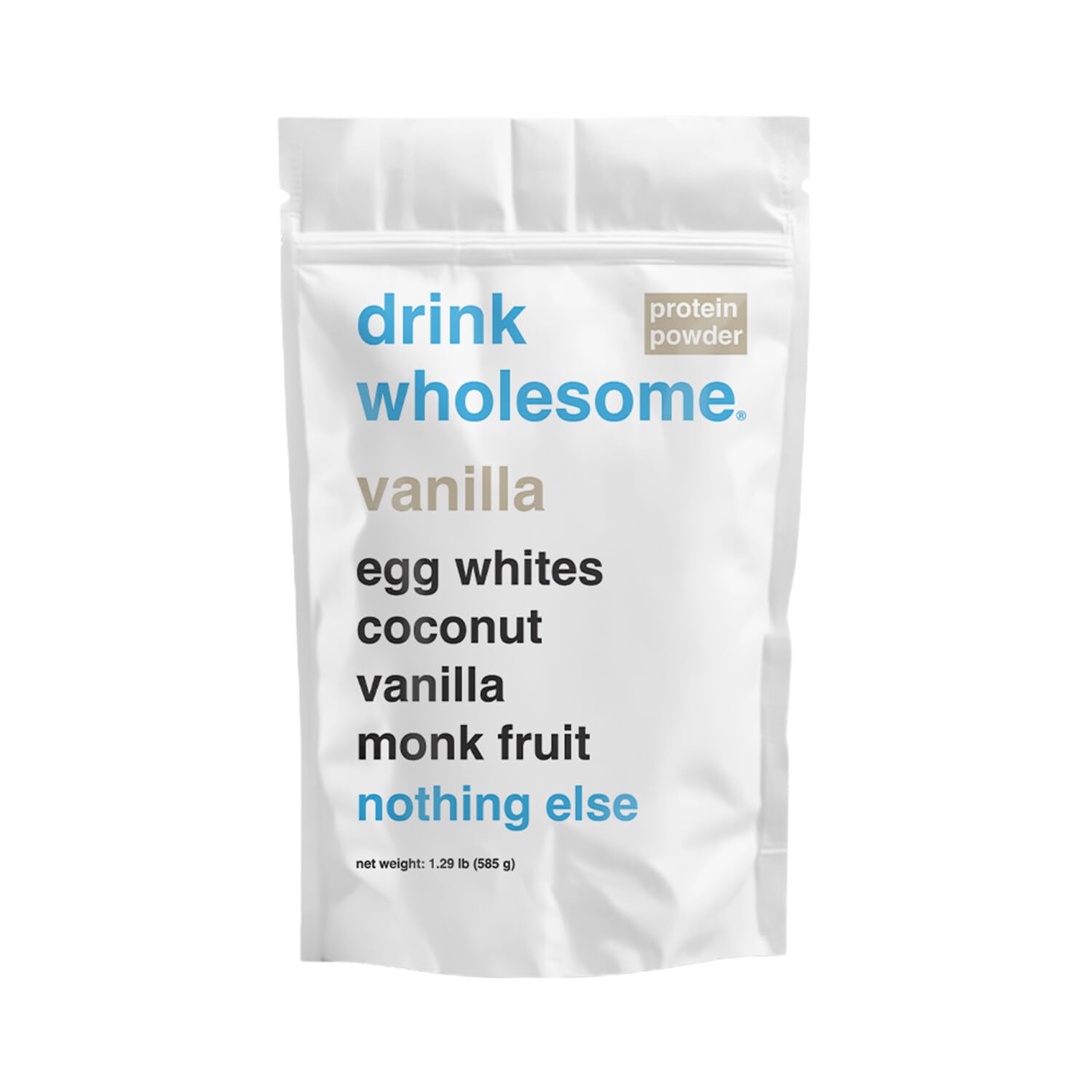 drink wholesome Vanilla Egg White Protein Powder for Sensitive Stomachs | Minimally Processed, Whole-Food Protein | Additive-Free, Dairy-Free, Gluten-Free | Low FODMAP