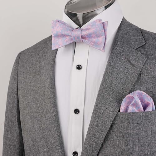 Image of Alizeal Mens 2pcs Floral Pattern Bow Tie Set