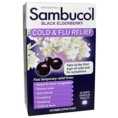 Black Elderberry Homeopathic Cold & Flu Relief Tablets - 30 Count #TOP28