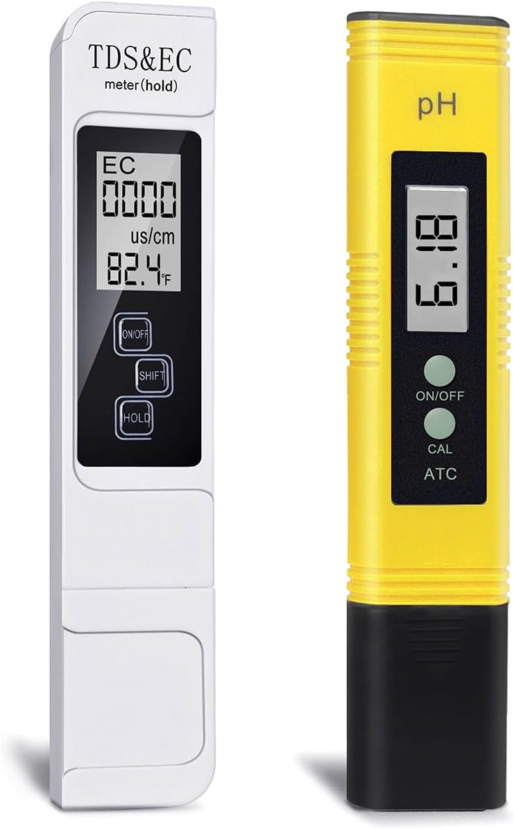GuDoQi PH Meter, TDS Meter Combo, Pool Water Test Kit, PH Tester Digital, PPM Meter, 0.01 Resolution TDS PH EC Temperature 4 in 1 Set for Drinking Water, Hydroponics, RO System, Aquarium, Swimming