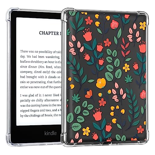 Image of CoBak Clear Case for All-New Kindle Paperwhite 11th Gen 2021 & Signature Edition(6.8 inch) - Lightweight, Scratch-Proof Silicone Back Cover with Playful Flower Design