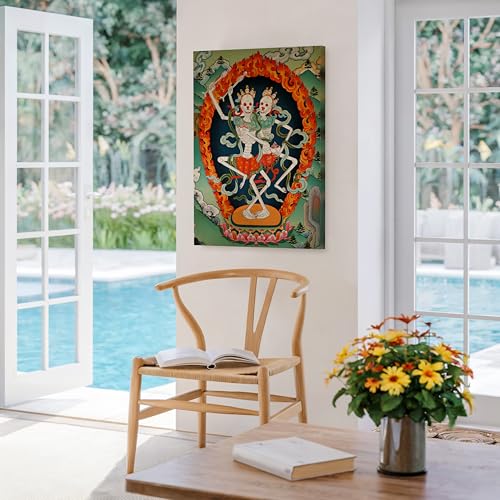 Image of Poster Master Vintage Citipati Canvas - Retro Dancing Skeletons Print - Tibetan Buddhism Art - Gift for Men & Women - Wall Decor for Living Room, Bedroom or Office - Available in 8x10 to 30x40