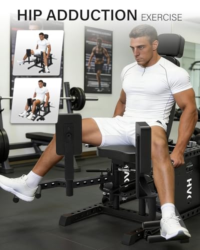 Image of HVO Hip Adduction Abduction Machine: Abductor Adductor Machine-Inner and Outer Thigh Machine Glute Machines Thigh Master for Hip Abduction with 6 Levels Gear System Glute Machines